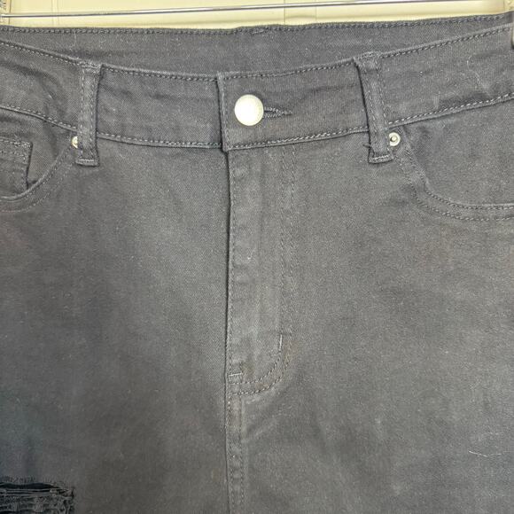 Women's Rocker Size XL Black Distressed Skinny Jeggings - Picture 5 of 11